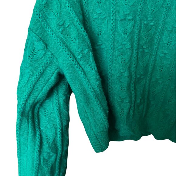 CIDER Green Cable Knit Sweater - Picture 3 of 3
